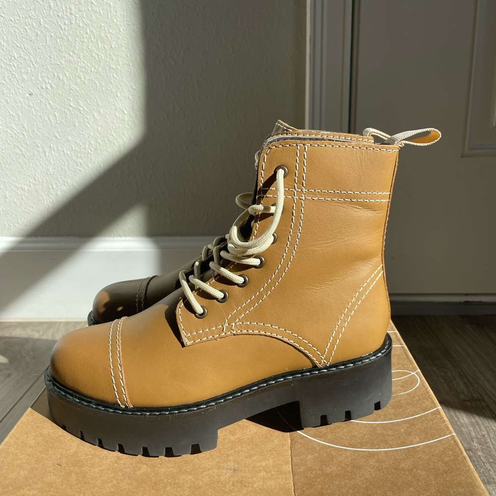 Urban outfitters Tan Lace-Up Ankle Boots
